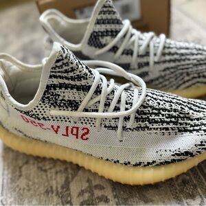 Adidas Yeezy Boost 350 with Black and White Pattern